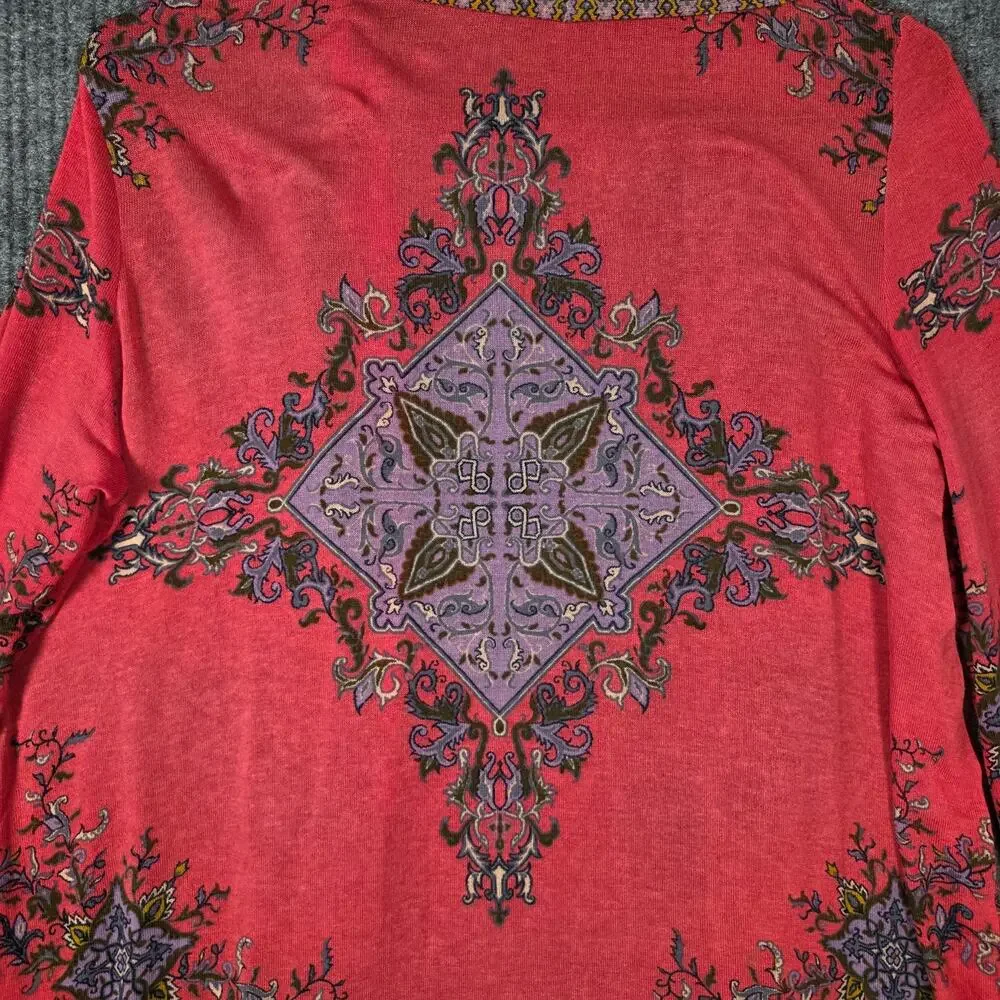 Etro Milano Paisley‎ Open Cardigan 46 Boho Italian Lightweight